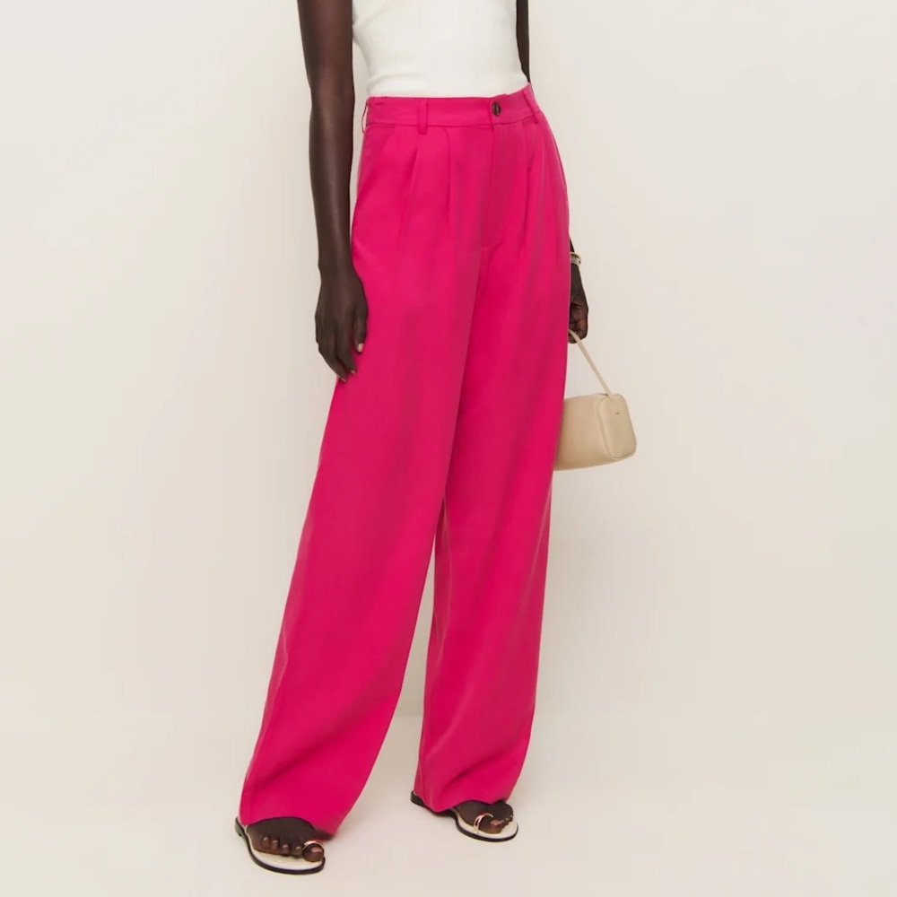 Reformation Pink Wide Leg Pants